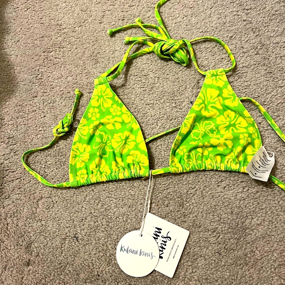 Aloha lime halter bralette top